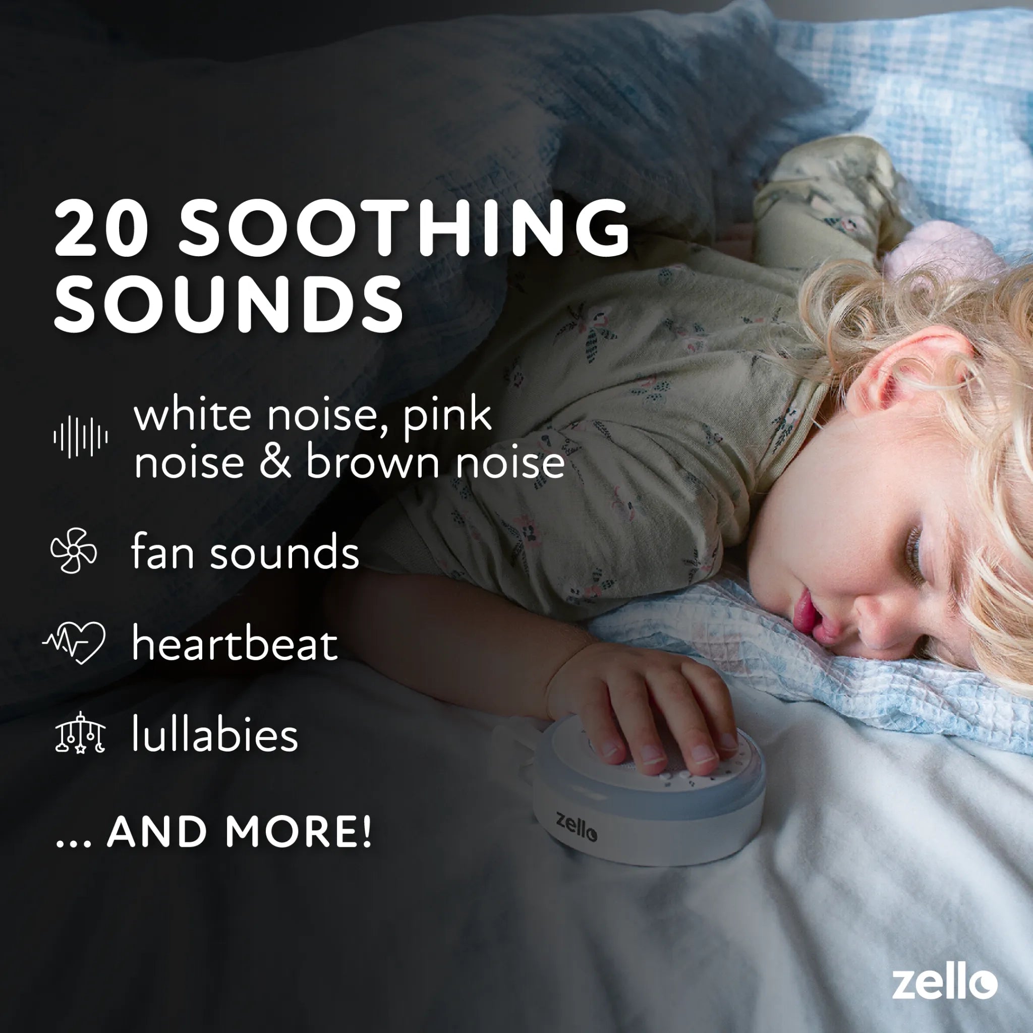 Zello Portable White Noise Machine With Soothing Sounds