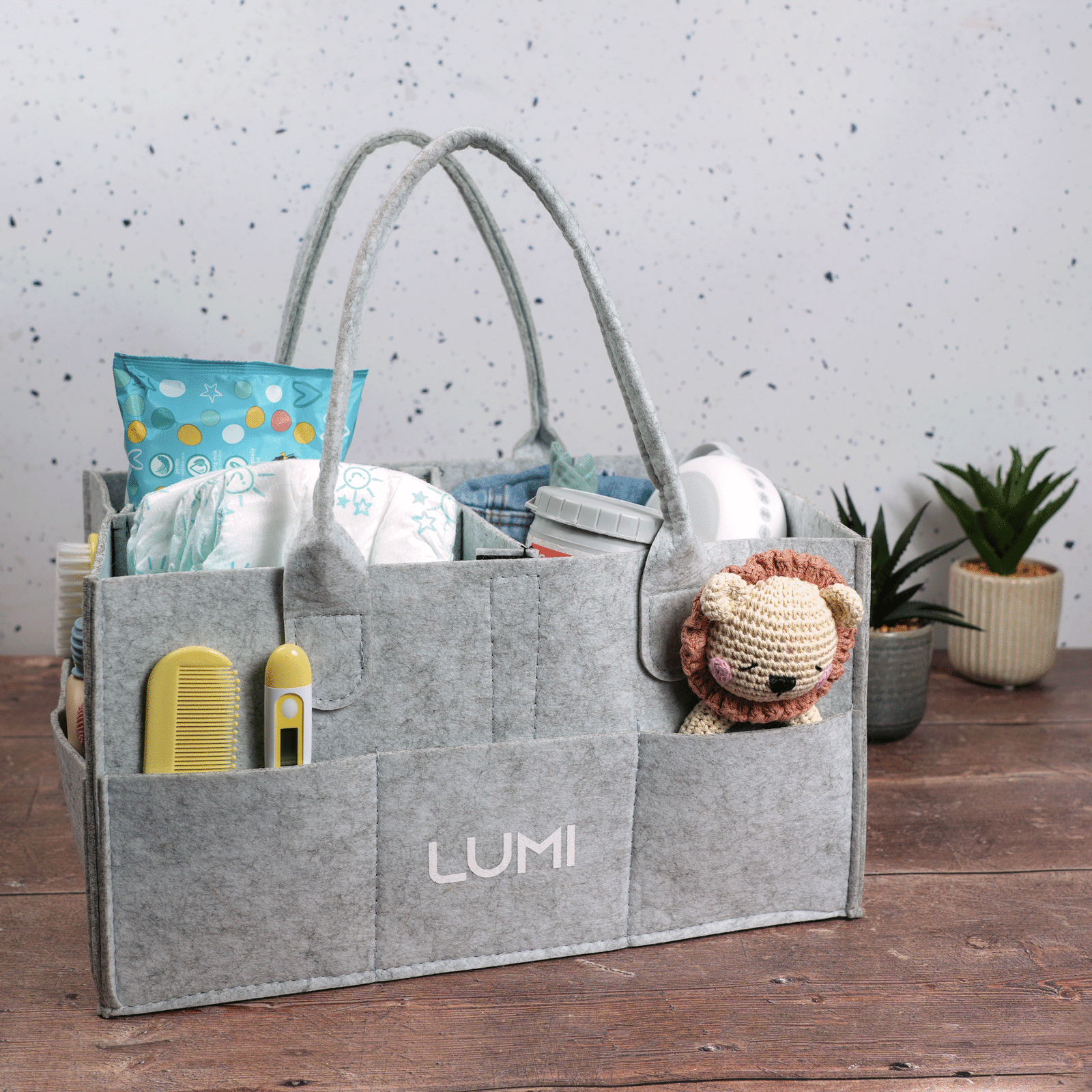 LUMI Grey Felt Nappy Caddy - LUMI Sleep